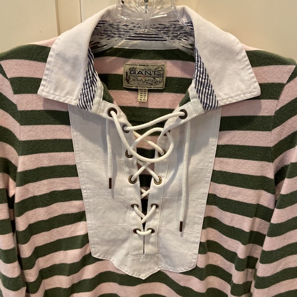 Gant Lace Up Collared Top - Picture 2 of 5